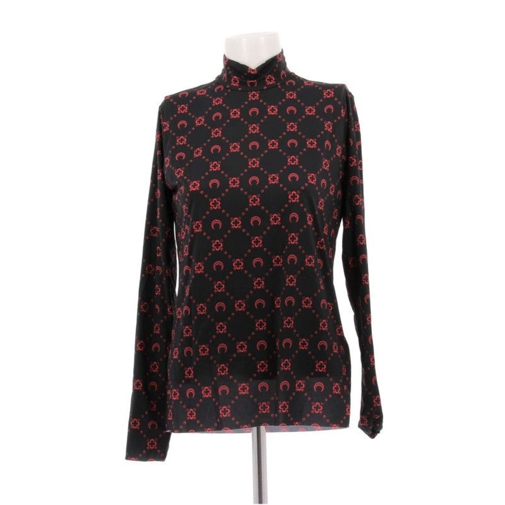 Marine Serre Black and Red Patterned Second Skin Top